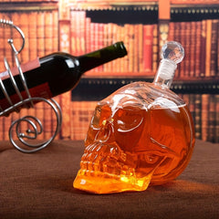 Crystal Skull Head Vodka Whiskey Drinking Bottle 19oz Home Bar Decanter