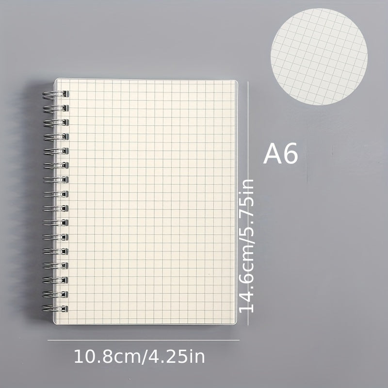 80sheets A6 Creative Coil Notebook Horizontal Line Grid Lattice Blank