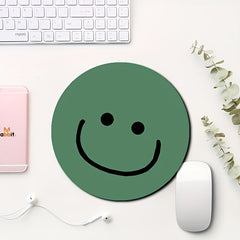 Smile Expression Circular Mouse Pad - Waterproof and Non-slip