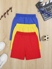 3pcs Boys Grey Drawstring Quick Dry Shorts