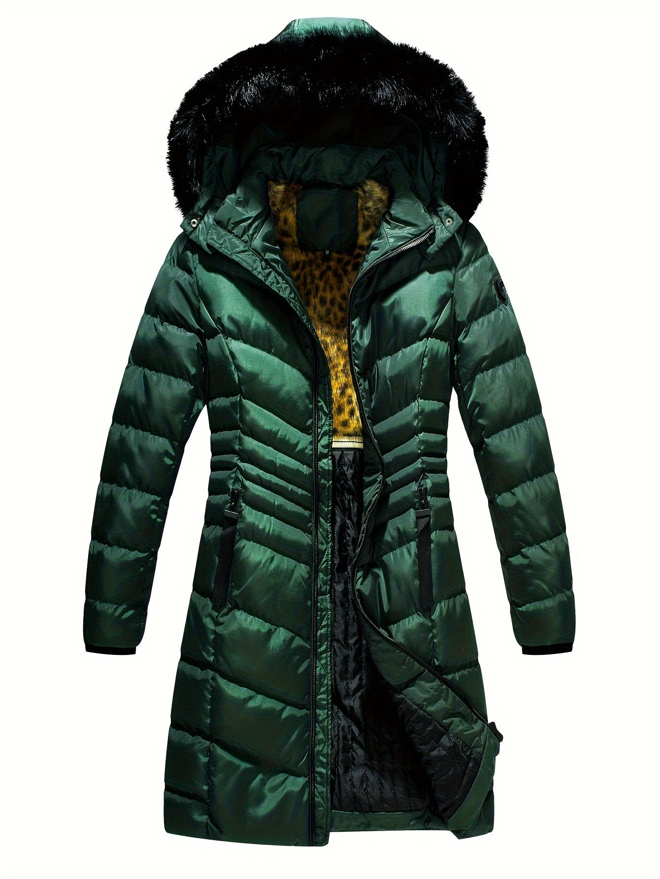 Women's Long Thickened Puffer Jacket Hooded Warm Outdoor Clothing