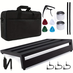 4pcs Large Pedal Board for Guitar Effects with Bag Capo Picks Tape and Cables