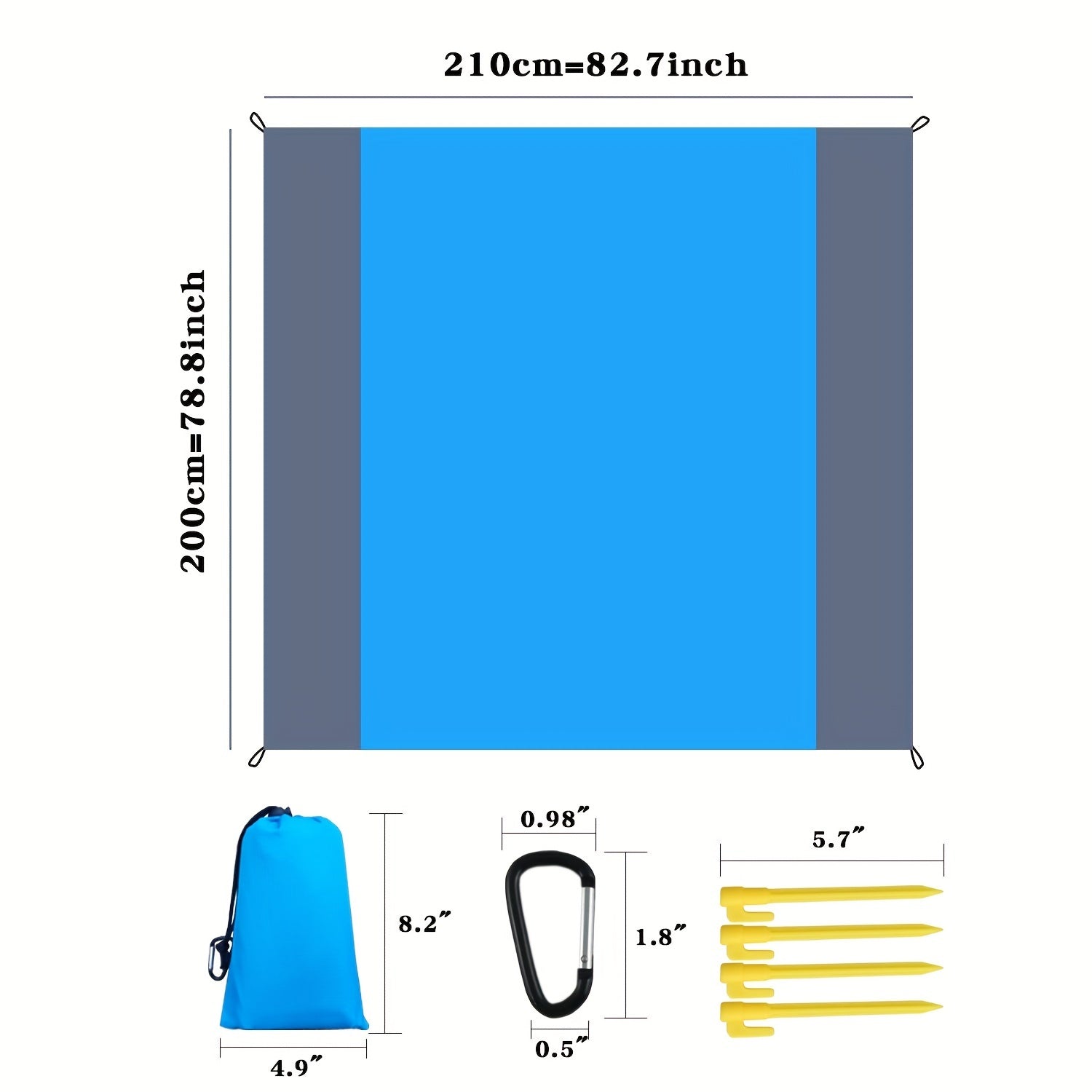 Sandproof Outdoor Blanket Waterproof Lightweight Mat 210 X 198