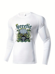 Skeleton Motorcycle Compression Shirt Men's Long Sleeve