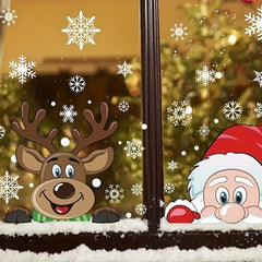 Christmas Decorations Snowflake Stickers Santa Claus Elk Stickers