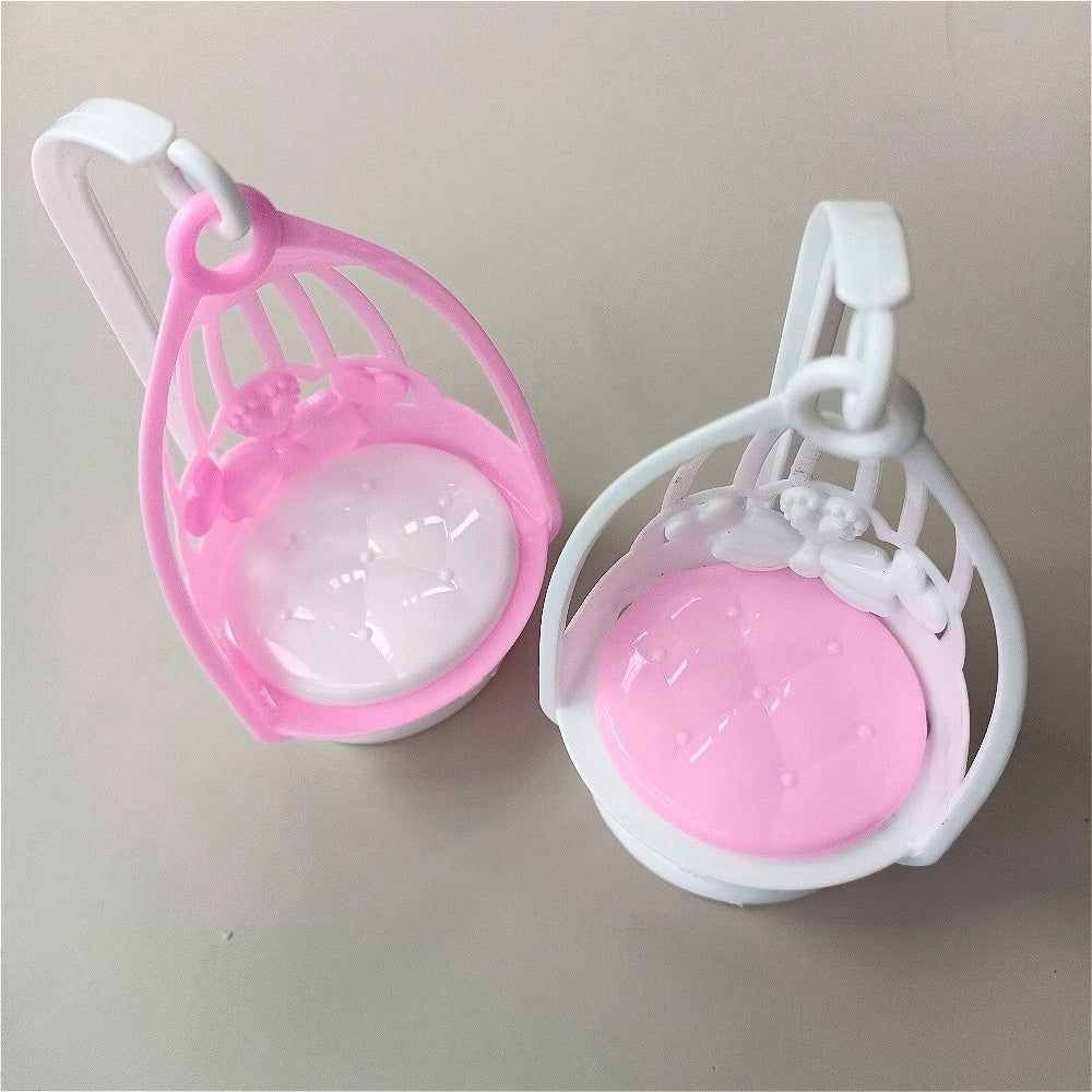 Mini Dollhouse Cradle with Bow Pattern Lightweight Unique Random Options