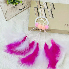 Car Rearview Mirror Dream Catcher Palace Bell Feather Girl Heart Crystal
