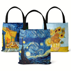 Van Gogh Inspired Sunflower Canvas Bag Painting