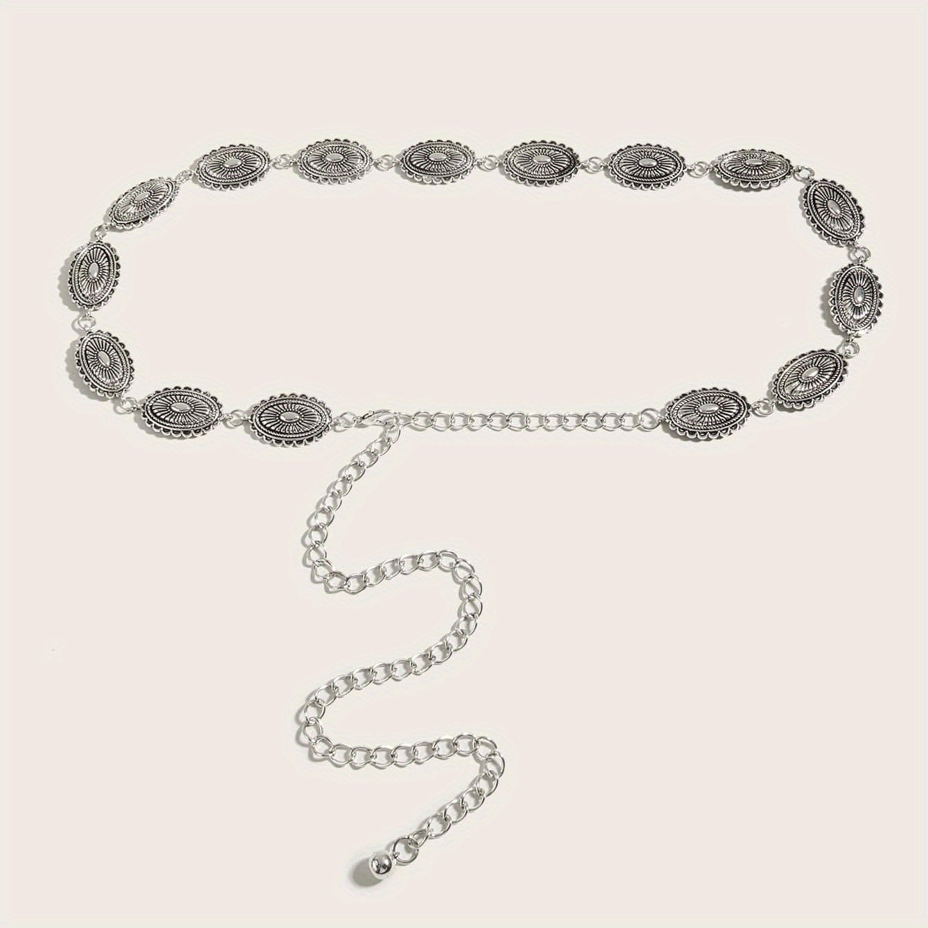 Vintage Metal Chain Belt Dress Girdle For Women