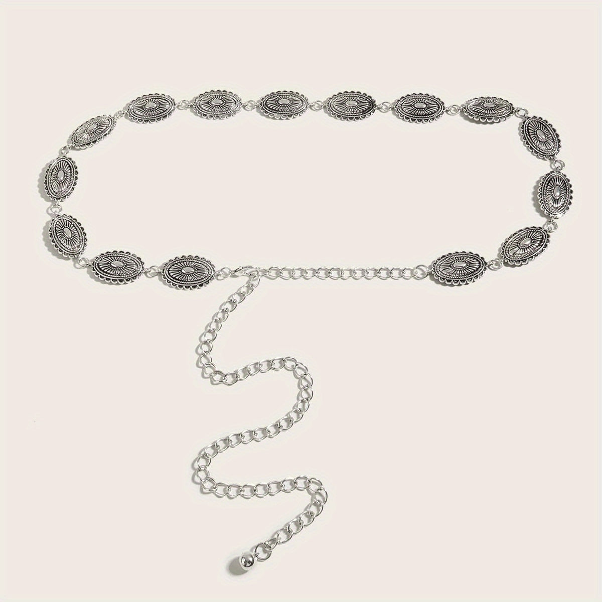 Vintage Metal Chain Belt Dress Girdle For Women