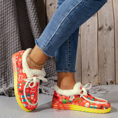 Women's Christmas Santa & Tree Cartoon Pattern Non slip Walking Sneakers