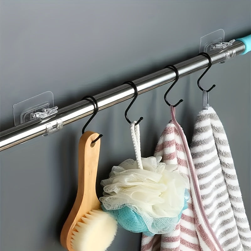 2pcs Curtain Rod Hook Telescopic Rod Fixing Clamp Stick Perforation