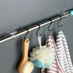 2pcs Curtain Rod Hook Telescopic Rod Fixing Clamp Stick Perforation