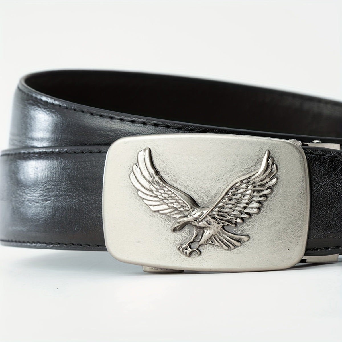 Men's Western Style PU Alloy Automatic Buckle Eagle Pattern Belt