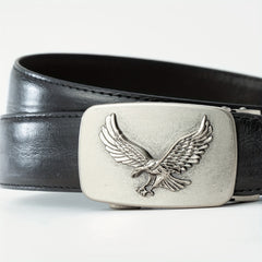 Men's Western Style PU Alloy Automatic Buckle Eagle Pattern Belt