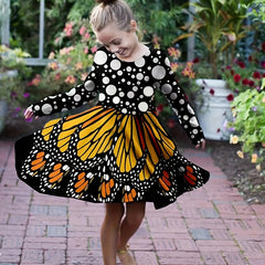 Butterfly Princess Cosplay Dress Polka Dot Print Dress