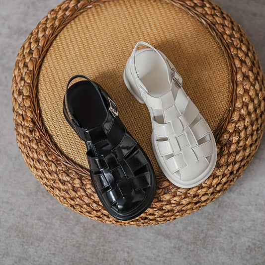 Women's Cut Out Chunky Sandals Buckle Strap Platform Sandals