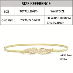 Rhinestone Wing Stretch Belt Gold Silver Women Girdle Dress Waistband