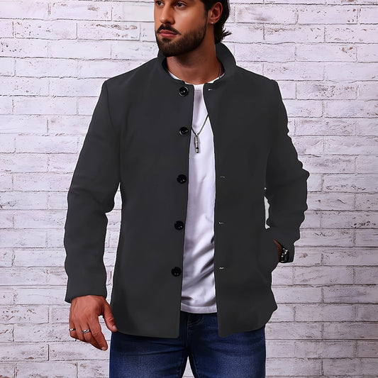 Men's Fleece Coat Lapel Casual Jacket Outdoor Activities