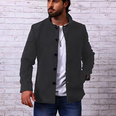 Men's Fleece Coat Lapel Casual Jacket Outdoor Activities