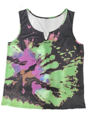  Tie Dye Notched Neck Tank Top