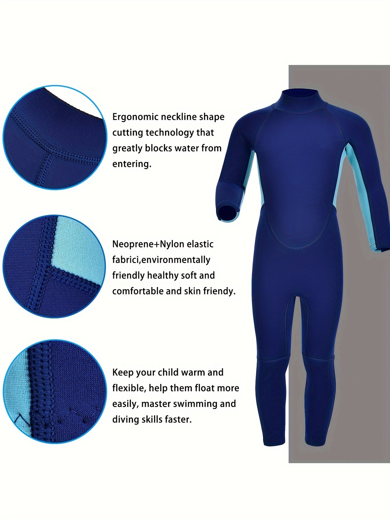 REALON Wetsuit Kids Boys Full Baby 2mm Neoprene Toddler Swimsuit