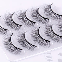 5 Pairs 6D Cross False Eyelashes Natural Curling Eye Lashes