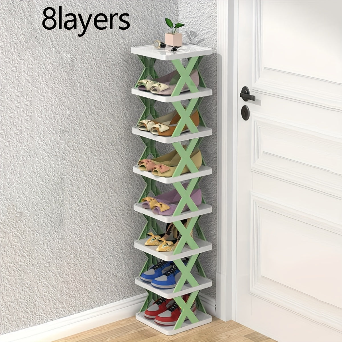 1pc Folding Stackable Shoe Rack Storage Shelf