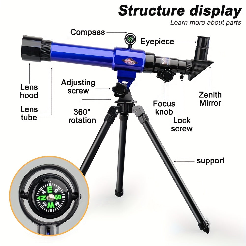 Telescope with Tripod Compass and Eyepieces