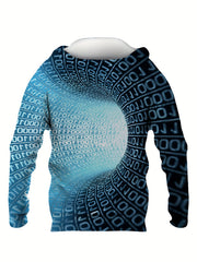 Optical Vision Number Data 3D Print Hoodie for Men