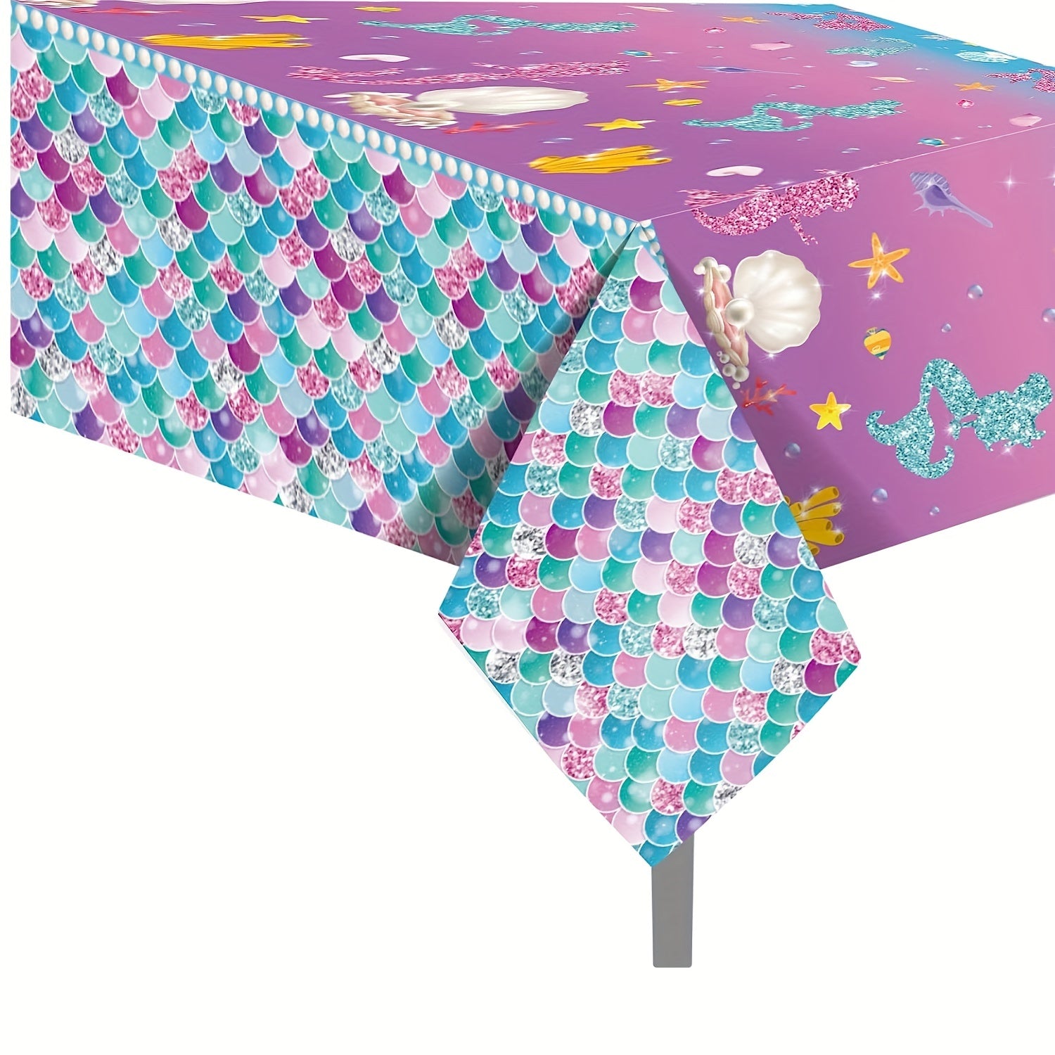 Mermaid Birthday Tablecloth Ocean Under Sea Disposable Plastic Table Cover