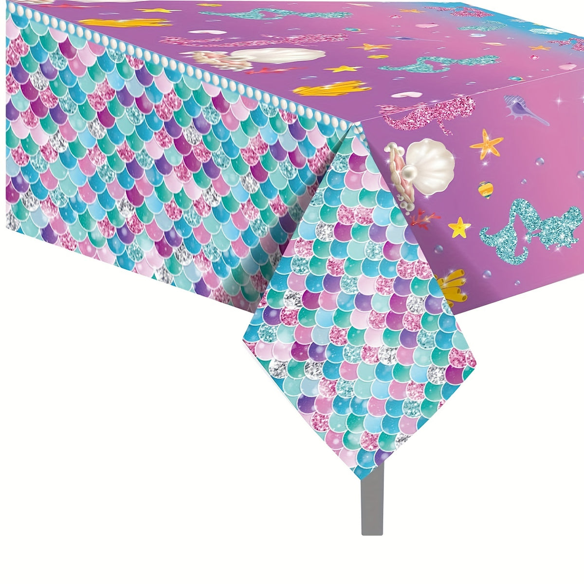 Mermaid Birthday Tablecloth Ocean Under Sea Disposable Plastic Table Cover