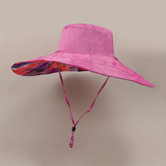 Tie Dye Print Reversible Sun Hat Wide Brim Bucket Hat UV Protection