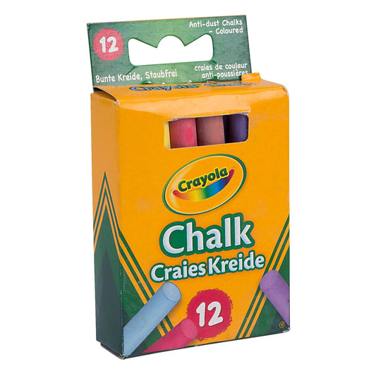 12 Pack Safe Non-Toxic Colored Chalk for Kids