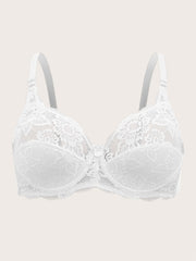 Lace Push Up Bra with Bow Tie - Women's Lingerie