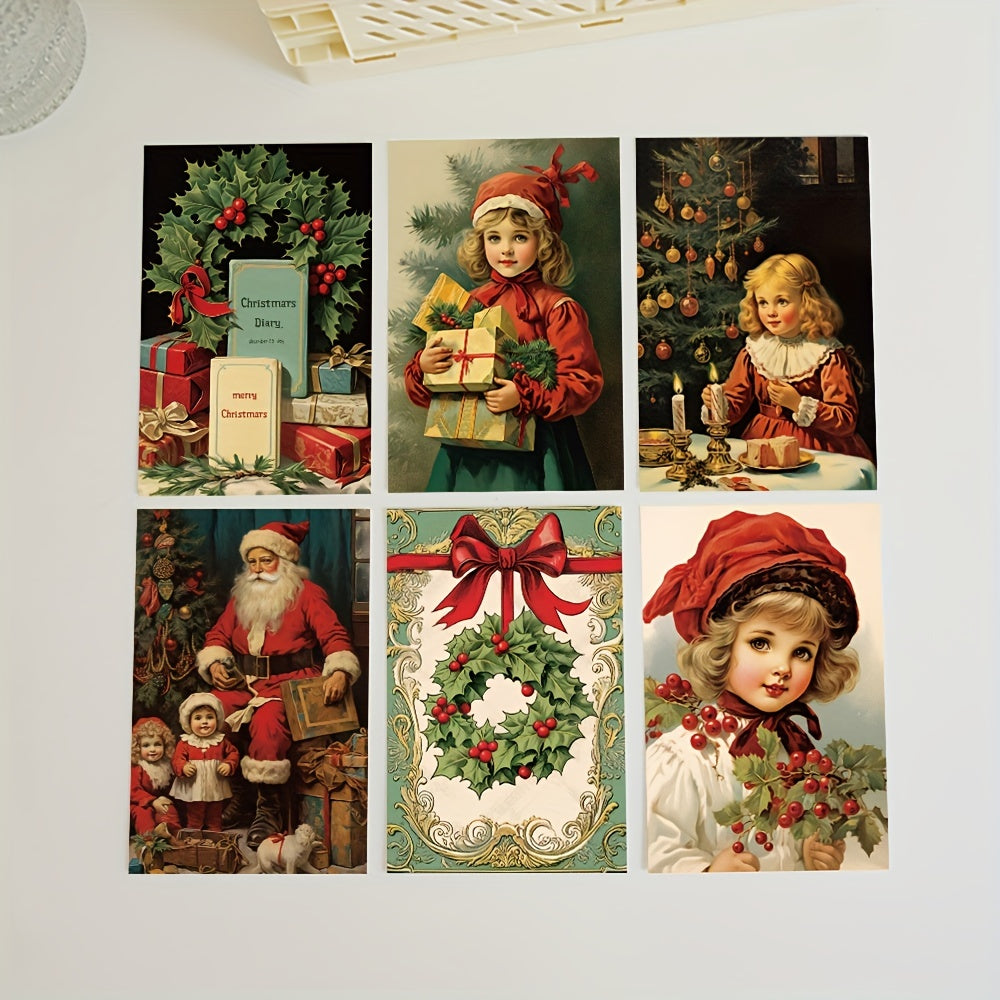 10pcs Christmas Card Postcard Message Indoor Wall Decoration Diy Sticker