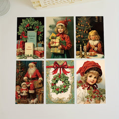 10pcs Christmas Card Postcard Message Indoor Wall Decoration Diy Sticker