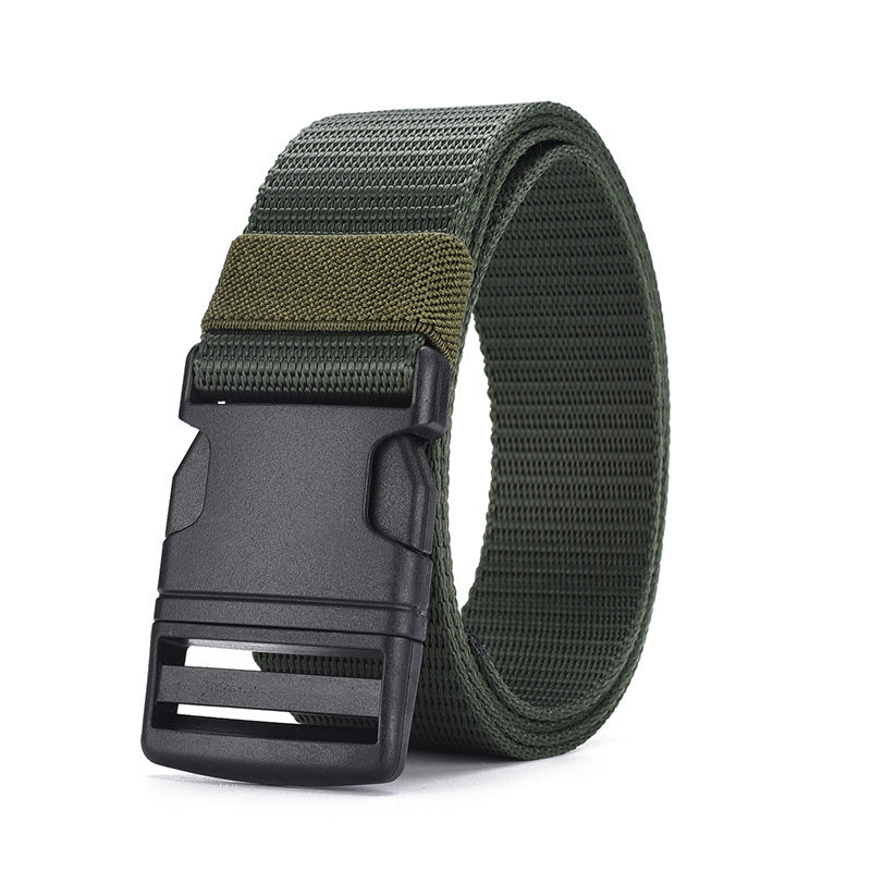 Men's Nylon Canvas Belt No Metal Buckle Military Tactical Belt 6 Colors