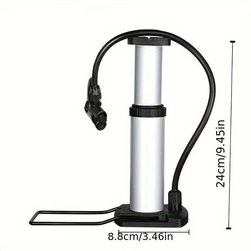 1PC Portable Bike Floor Pump with Gauge Foot Activated for Quick Inflation