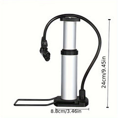 1PC Portable Bike Floor Pump with Gauge Foot Activated for Quick Inflation