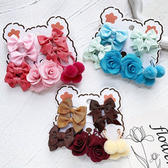 10pcs Bow Flowers Hair Tie Ponytail Holders Hair Accessories Sets for Baby Girls