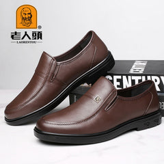 LAORENTOU Men's Leather Round Toe Dress Shoes