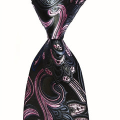 Men's Striped Floral Jacquard Necktie Business Wedding Party Gift