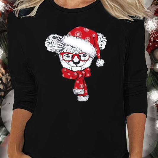 Christmas Koala Print Lounge Top Women's Sleepwear