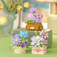 Eternal Blossom Desktop Decor ABS Building Blocks Floral Arrangement