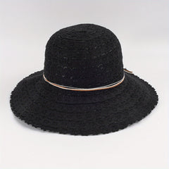 Lace Sun Hat Wide Brim Foldable Beach Hats For Women