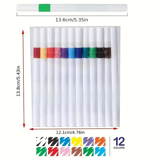 12pcs Quick Dry Acrylic Paint Pens Waterproof Fine Tip for Canvas Wood