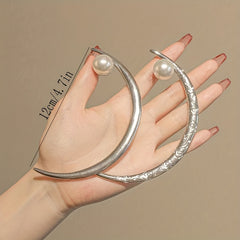 Moon Shape Faux Pearl Hairpin Vintage Hair Jewelry Accessory