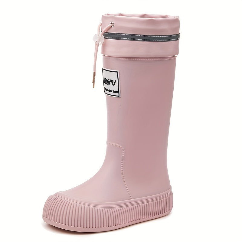 Women's Thick High Water Shoes Waterproof Non-slip Rain Glue Shoes