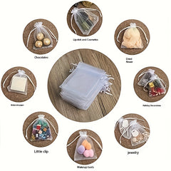 50pcs Organza Gift Bags Transparent Mesh Bags for Jewelry Cosmetics Candy